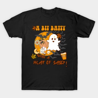Halloween A Bit Batty With A Heap Of Sassy! Ghosts & Bats T-Shirt